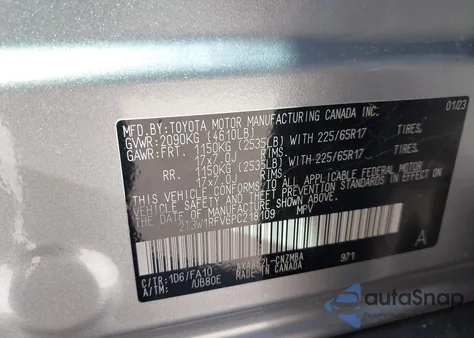 2023 Toyota Rav4 Xle from USA, damaged, VIN 2T3W1RFV6PC218109